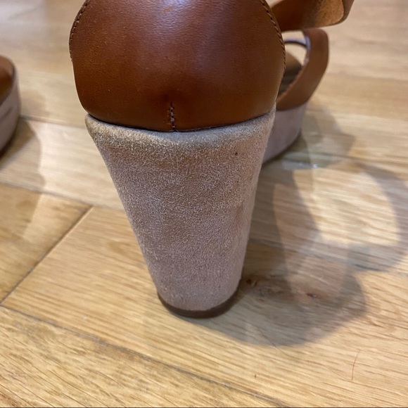 J. Crew Marguerite Strap leather Platform Wedge Sandals In Brown size 9 - Picture 4 of 13